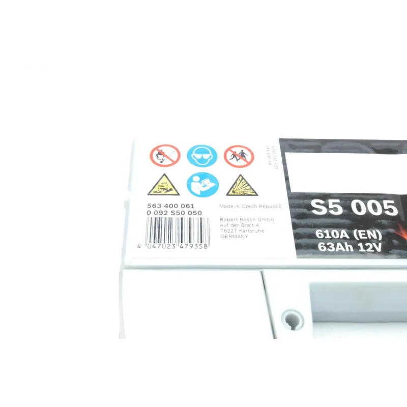 Акумулятор BOSCH 0 092 S50 050 63Ah/610A (242x175x190) для Alfa Romeo 147, 156, 159