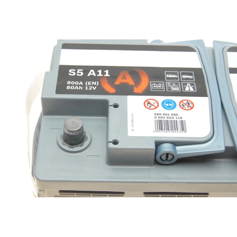 Акумулятор BOSCH 0 092 S5A 110 AGM 80Ah 800A 12V (315x175x190) для Audi A4, BMW 5 Series, Mercedes-Benz E-Class