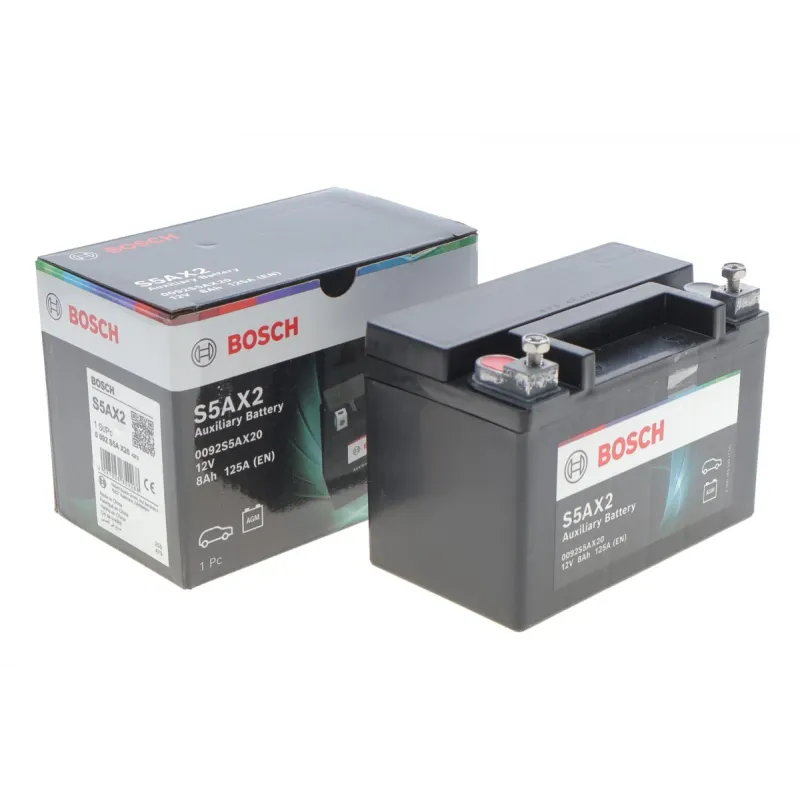 Акумулятор BOSCH 0 092 S5A X20 AGM 8Ah 125A для Volvo C30, S40 II, S60 II (150x87x105mm)
