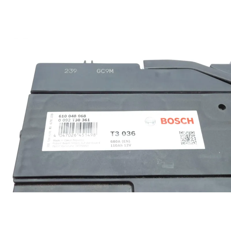Акумулятор BOSCH 0 092 T30 361 110Ah/680A для вантажних авто, 349x175x235 мм