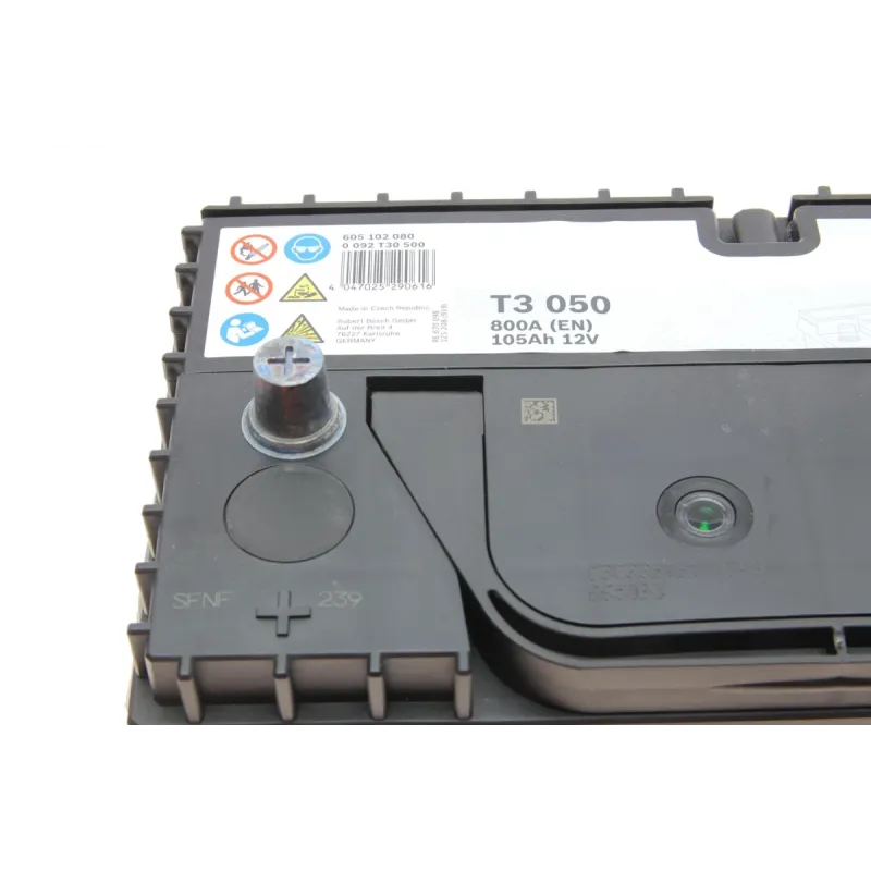 Акумулятор BOSCH 0 092 T30 500 105Ah/800A для John Deere 7700, Land Rover Defender, Range Rover II