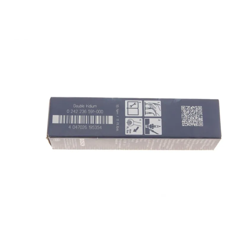 Свічка запалювання BOSCH 0 242 236 591 Double Iridium для Chevrolet Camaro, Mazda CX-9, Cadillac CTS M14x1,25
