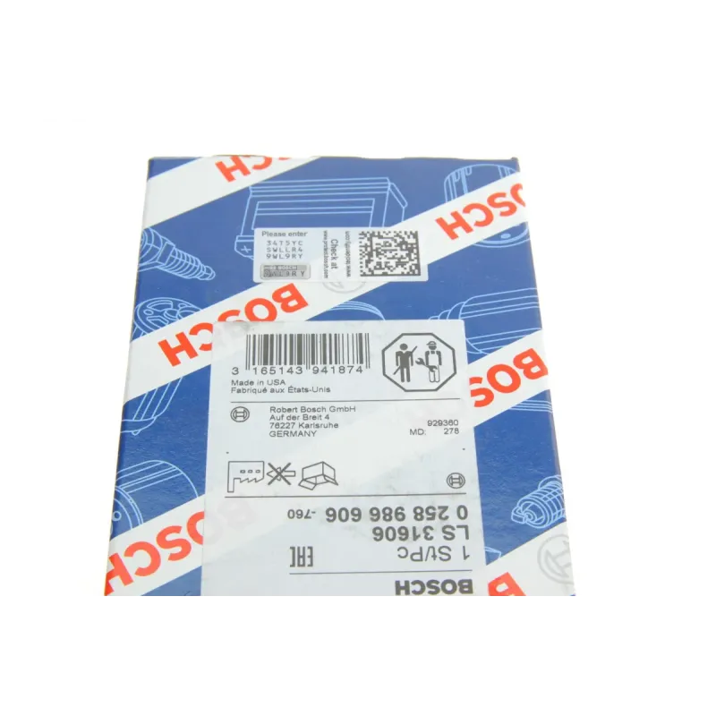 Лямбда-зонд BOSCH 0 258 986 606 для Toyota Camry, Yaris, Land Cruiser 1.5-5.7 2003-, 4 пров.