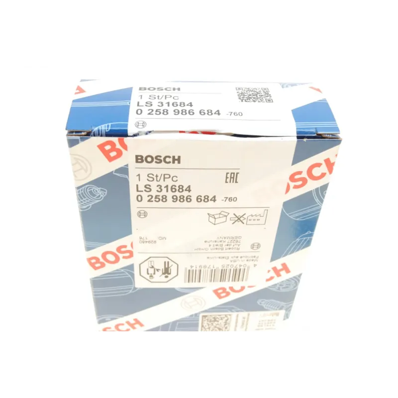 Лямбда зонд BOSCH 0 258 986 684 для Hyundai Tucson/Kia Sportage 2.0 2004-, 4 дроти