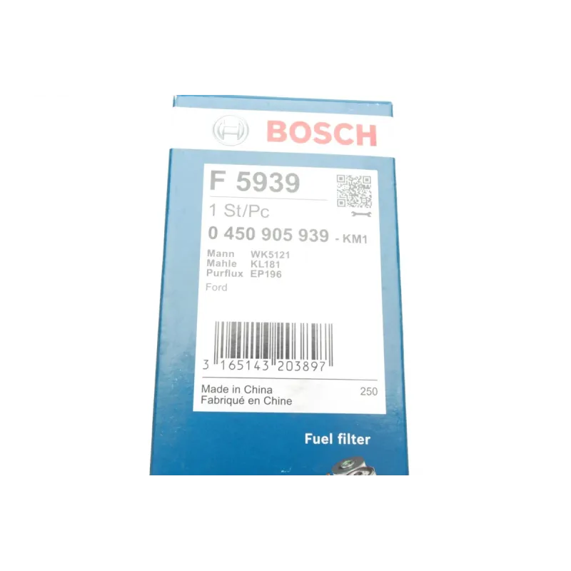 Фільтр паливний BOSCH 0 450 905 939 для Ford Mondeo 1.0-2.0 EcoBoost / Galaxy 1.5-2.0 15-, 51x8 мм