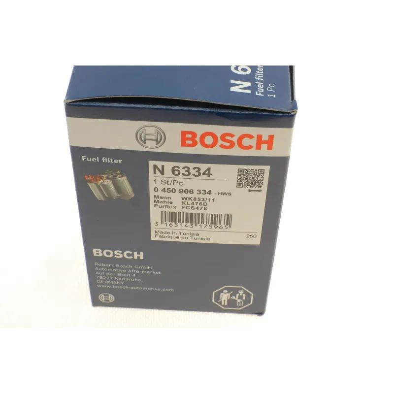 Фільтр паливний BOSCH 0 450 906 334 для Volkswagen Sharan, Seat Alhambra, Ford Galaxy 1.9/2.0 TDI 1995-2010, 80.4 мм