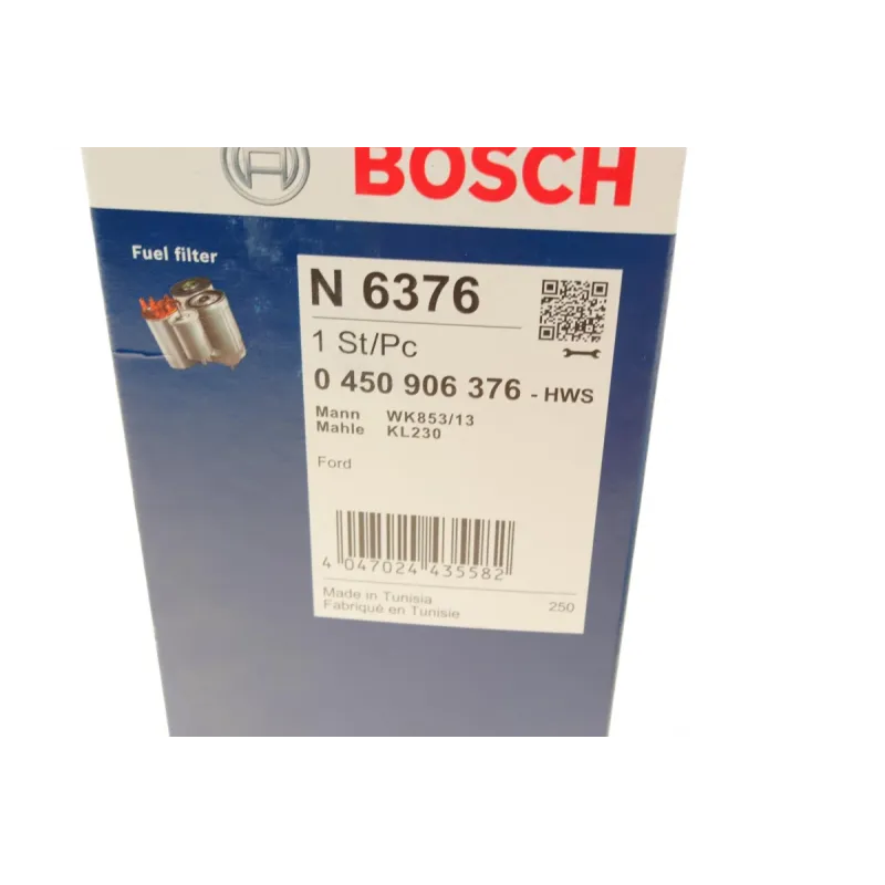 Фільтр паливний BOSCH 0 450 906 376 для Ford Mondeo 2.0 TDCI/TDDI 16V 2000-2007, 80.4 мм