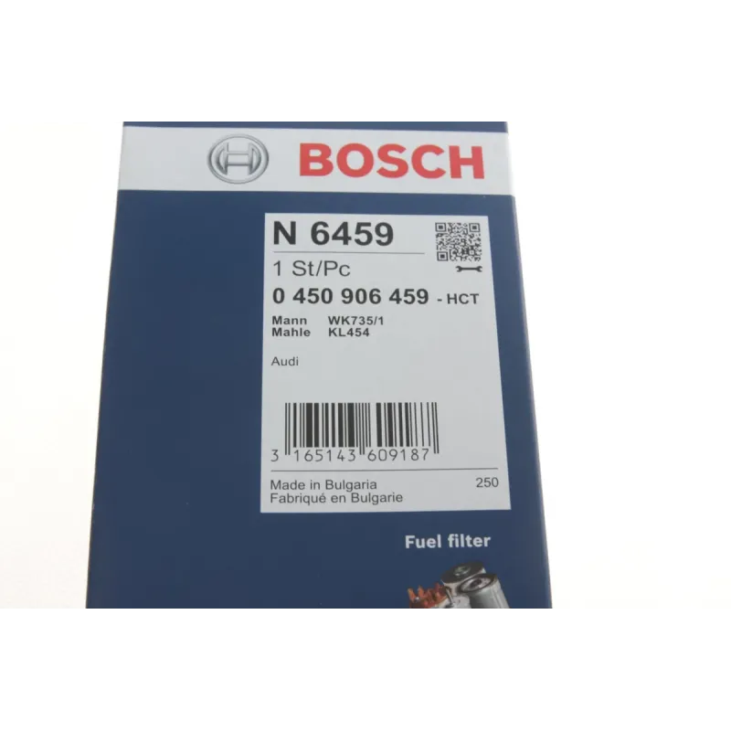 Фільтр паливний BOSCH 0 450 906 459 для Audi A6 2.7D/3.0TDI 2004-2011, 216x88 мм