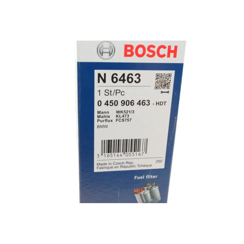 Фільтр паливний BOSCH 0 450 906 463 для BMW X5 E53 3.0D 2003-, 274x55 мм