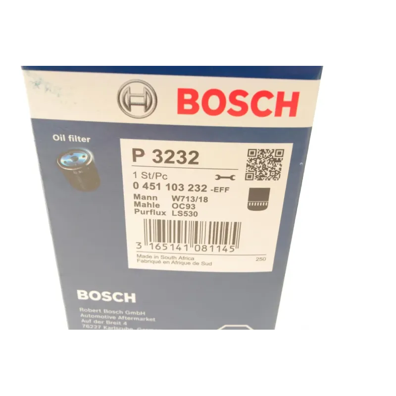Фільтр масляний BOSCH 0 451 103 232 для Opel Astra F 1.7D, Kadett E 1.7D, Vectra A 1.7D (1991-1999)