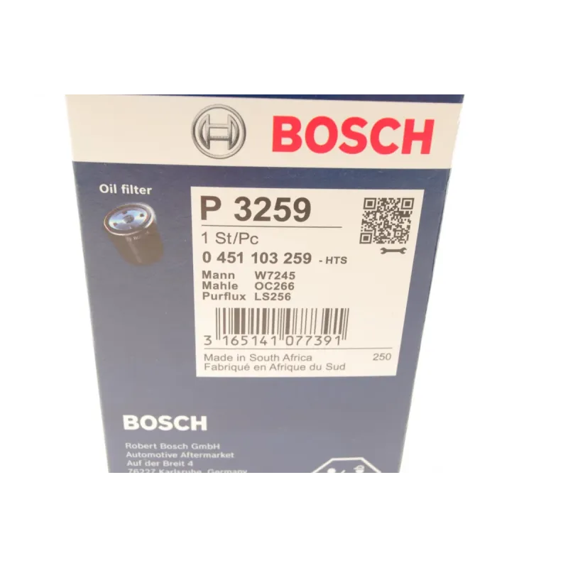 Фільтр масляний BOSCH 0 451 103 259 для Ford Transit, Escort Mk VII, Chrysler PT Cruiser, 76 мм