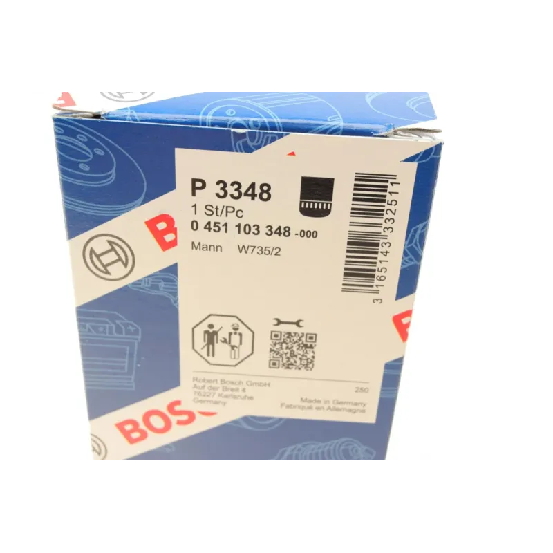 Фільтр масляний BOSCH 0 451 103 348 для Audi A6 (C5) 4.2 V8 1998-2005, зовнішній діаметр 76 мм