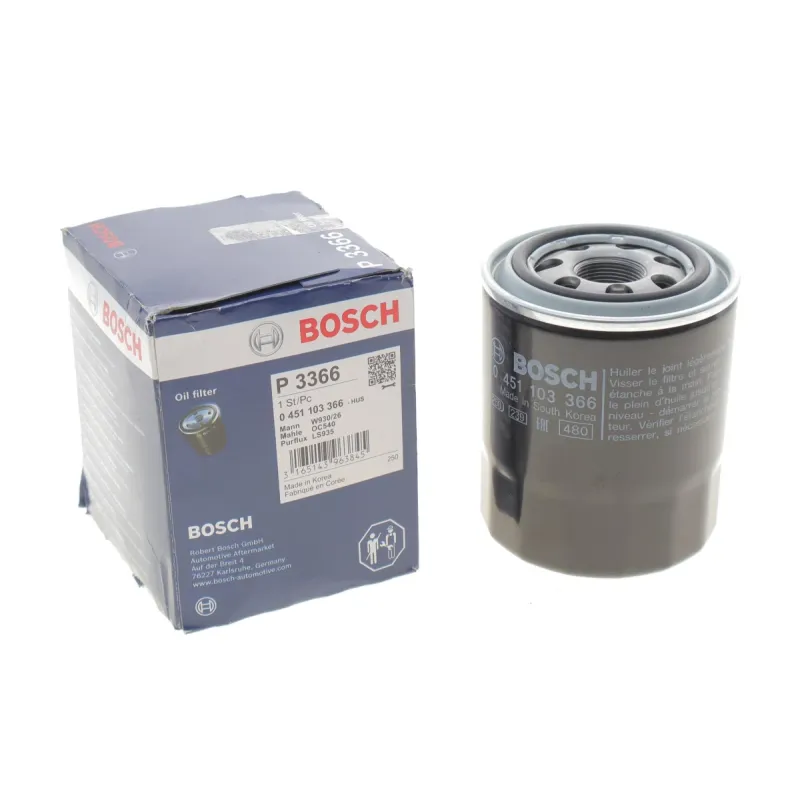 Фільтр масляний Bosch 0 451 103 366 для Hyundai H-1, Kia Carnival, H350, M26x1.5