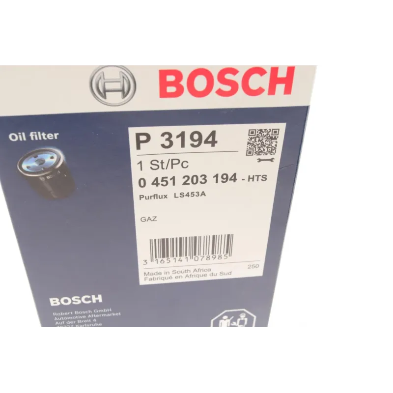 Фільтр масляний BOSCH 0 451 203 194 для Land Rover Range Rover 2.4 TD 1986-1994, 94 мм