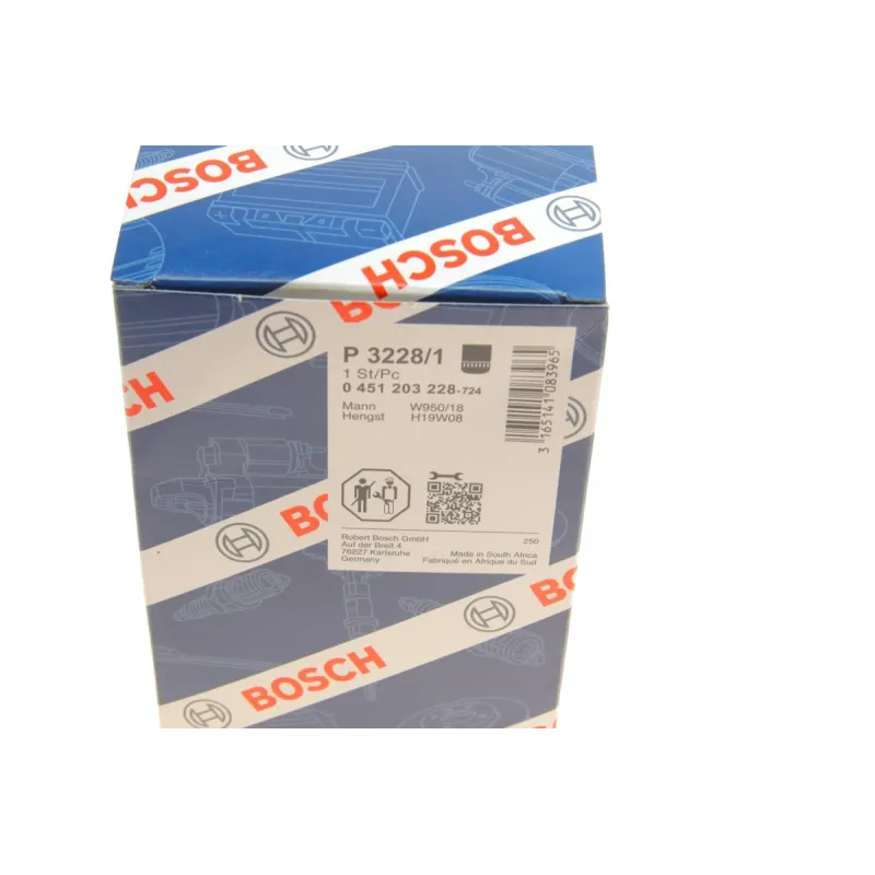 Фільтр масляний BOSCH 0 451 203 228 для DAF 45/55 1991-2000, зовнішній діаметр 93 мм
