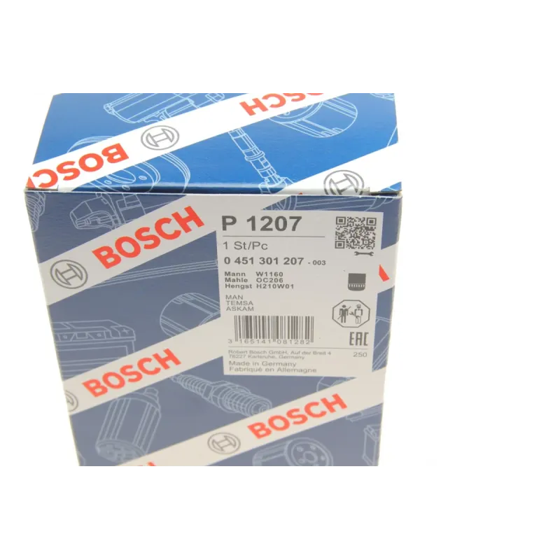 Фільтр масляний BOSCH 0 451 301 207 для MAN G 90, Iveco L2000, M90, 178x108 мм