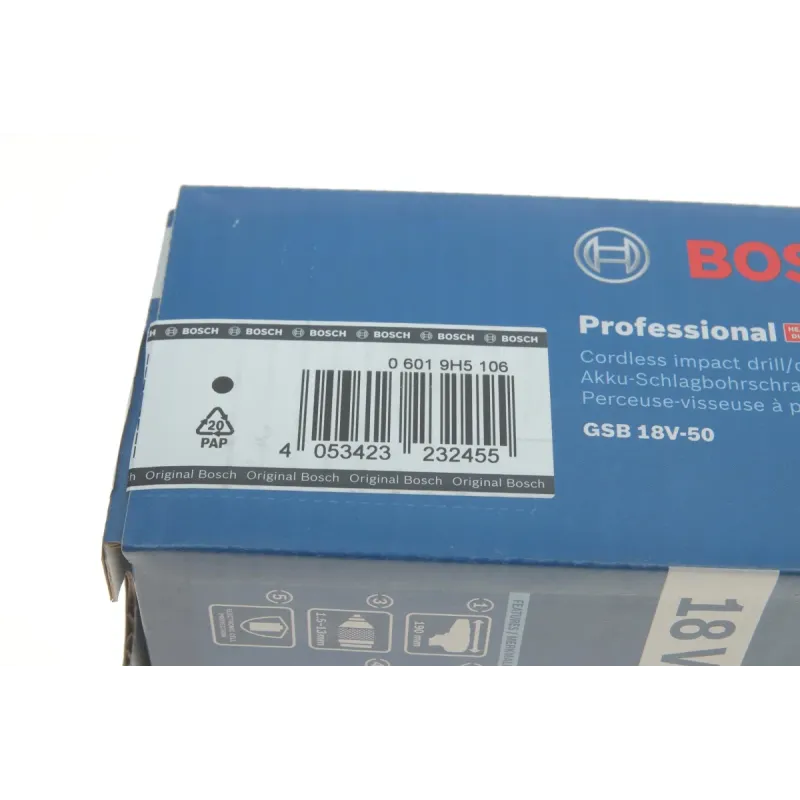 Акумуляторний дриль-шуруповерт BOSCH GSR 18 V-50 (0 601 9H5 106) 28/50 Nm, 0-1800 об./хв, Max 10 мм