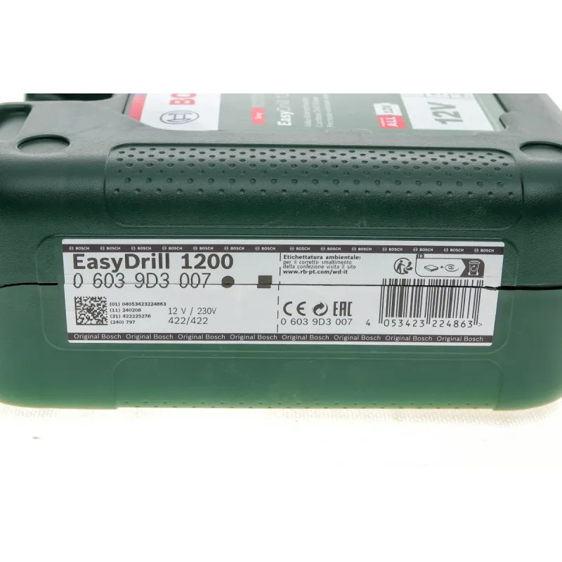 Шуруповерт акумуляторний EasyDrill 1200 (12V) з комплектом біт та свердел