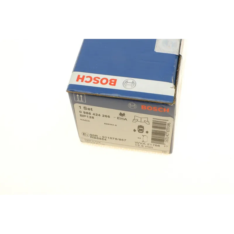 Колодки гальмівні задні BOSCH 0 986 424 266 для Mazda 626 GE 1991-1997, Ford Probe II 1993-1998, 100.1x43.6x13.5 мм