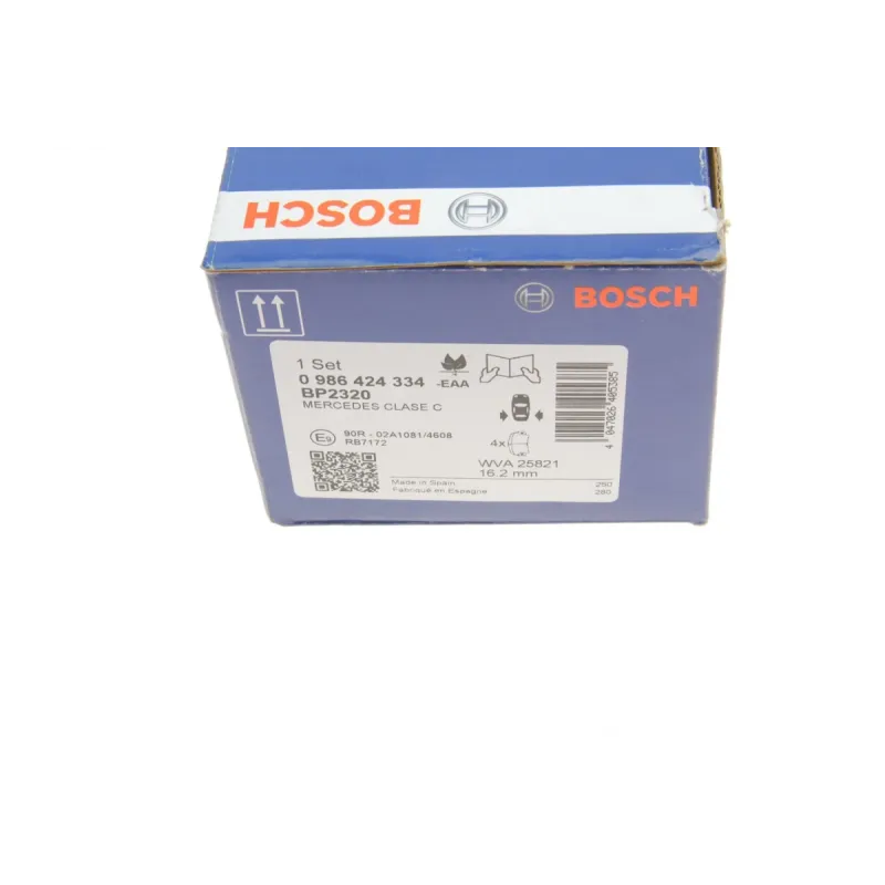Колодки гальмівні задні BOSCH 0 986 424 334 для Mercedes-Benz C-Class W205/GLC X253 2015-2019, 16.1 мм