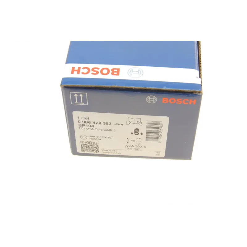 Колодки гальмівні задні BOSCH 0 986 424 383 для Toyota Camry, Lexus RX, Avensis 15.5 мм