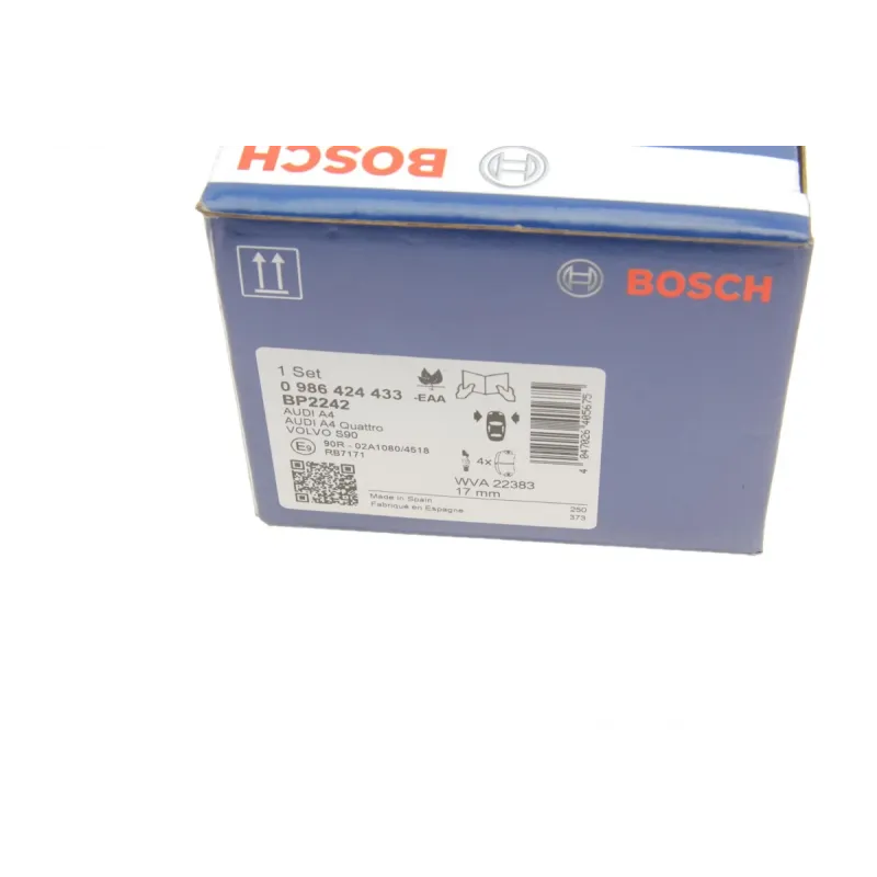Колодки гальмівні передні BOSCH 0 986 424 433 для Audi A4/A5 B9 2015-, 155.2x63.8 мм