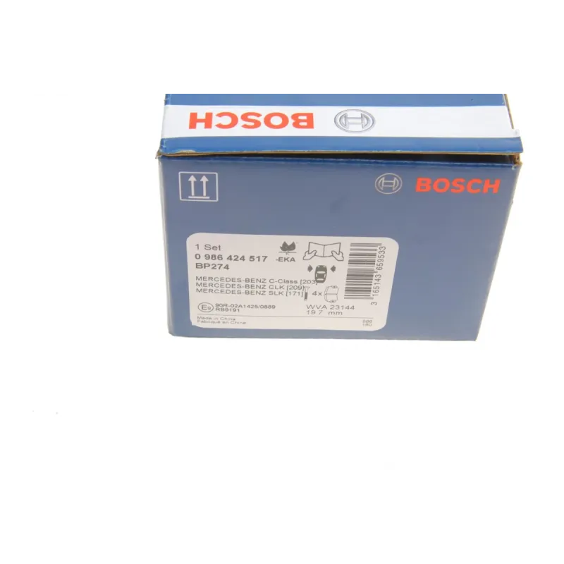 Колодки гальмівні передні BOSCH 0 986 424 517 для Mercedes-Benz C-Class W203/CL203/S203 2000-2011, 19.5 мм