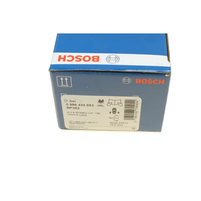 Колодки гальмівні задні BOSCH 0 986 424 553 для Alfa Romeo 147/156, Fiat Linea, Lancia Lybra 1999-