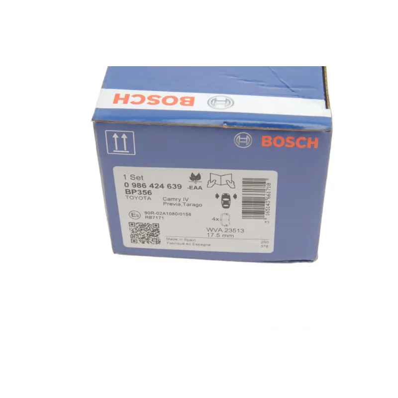 Колодки гальмівні передні BOSCH 0 986 424 639 для Toyota Camry, Lexus ES 1996-2006