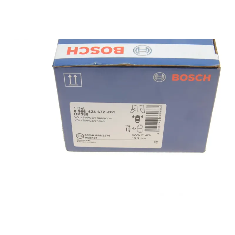 Колодки гальмівні передні BOSCH 0 986 424 672 для VW Transporter T4 1.9-2.5 TDI (Lucas) з датчиком