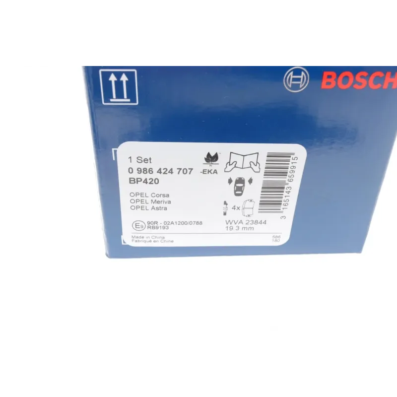 Колодки гальмівні передні BOSCH 0 986 424 707 для Opel Combo, Astra H, Corsa D 155.4 мм