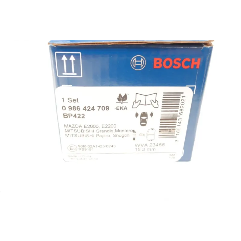 Колодки гальмівні передні BOSCH 0 986 424 709 для Mitsubishi Grandis, Pajero II-IV, Mazda E2000/2200