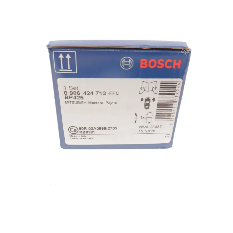Колодки гальмівні передні BOSCH 0 986 424 713 для Mitsubishi Pajero Pinin 1999-2007, 123.3x48 мм