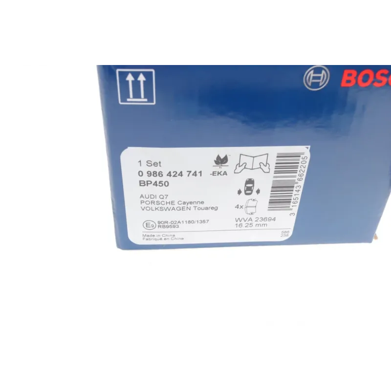 Колодки гальмівні задні BOSCH 0 986 424 741 для Audi Q7, VW Touareg, Porsche Cayenne 2002-2012