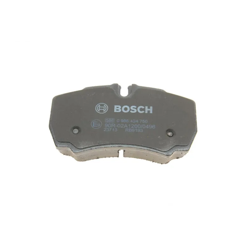 Колодки гальмівні задні BOSCH 0 986 424 750 для Iveco Daily III-VI 1999-2020, 109.5x63.8x20.6 мм