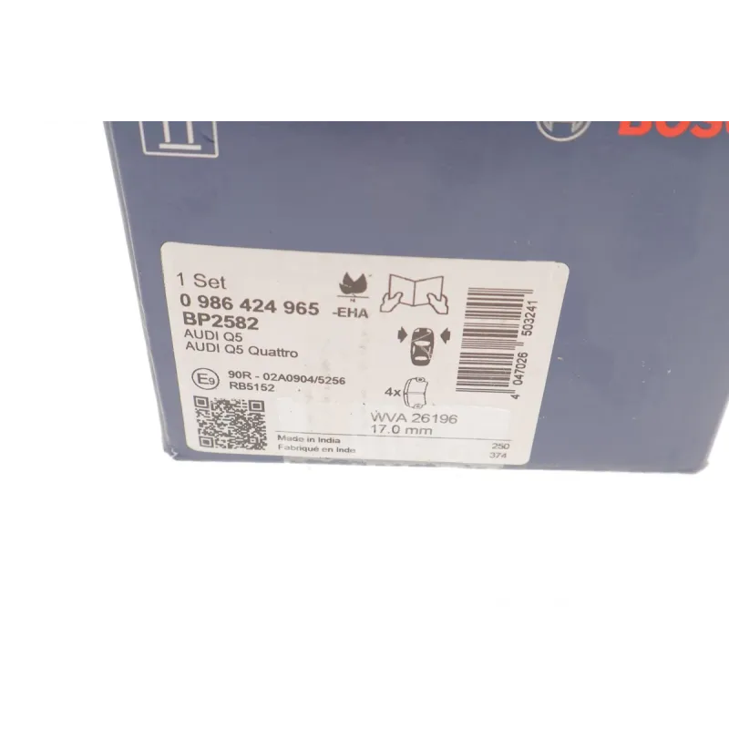 Колодки гальмівні передні BOSCH 0 986 424 965 для Audi Q5 FYB 2016-2023 81x135.8x16.8 мм