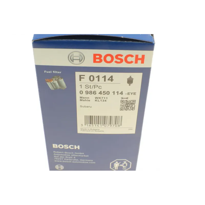 Фільтр паливний BOSCH 0 986 450 114 для Subaru Forester, Impreza, Legacy 1.5-3.3i 1989-2008