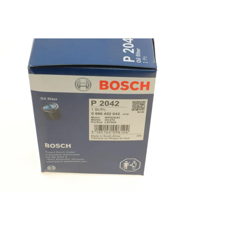 Фільтр масляний BOSCH 0 986 452 042 для Mitsubishi Galant/Lancer 1.8D/TD/2.0D, M 26 x 1,5