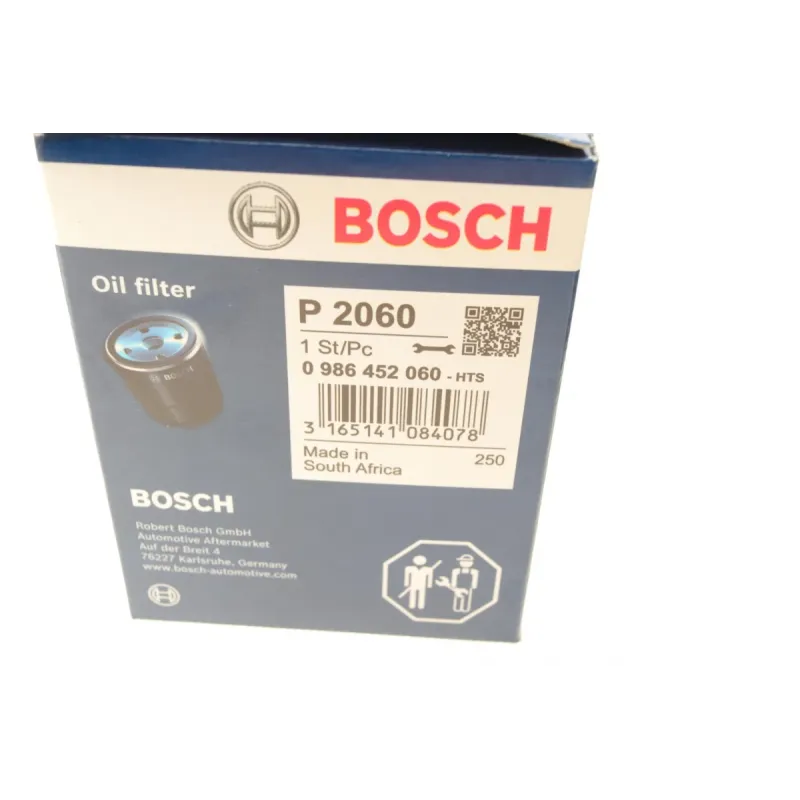 Фільтр масляний BOSCH 0 986 452 060 для Nissan Micra K11 1992-2000, Primera P10 1990-1996, зовнішній діаметр 65 мм