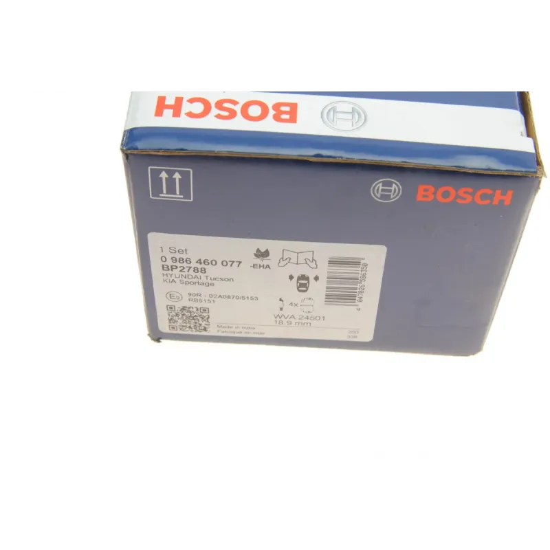 Колодки гальмівні передні BOSCH 0 986 460 077 для Hyundai Tucson 15-20, Kia Sportage 15-22