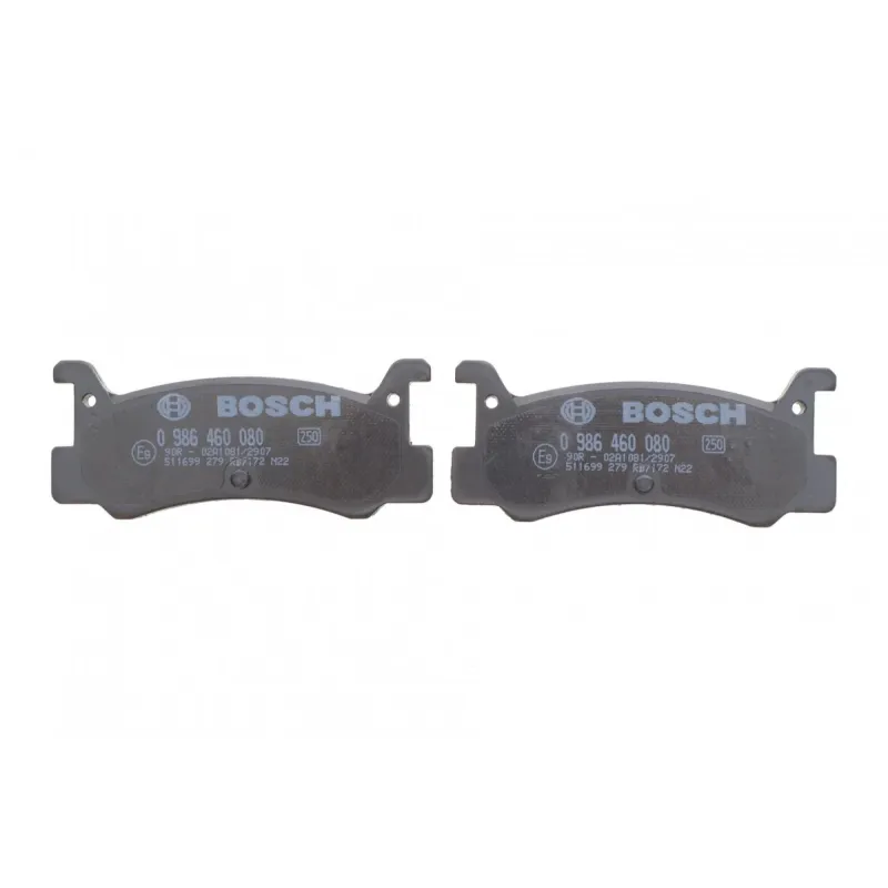 Колодки гальмівні задні BOSCH 0 986 460 080 для Mazda 323 BF/BG, Daihatsu Charade IV 1985-1995 101.6x42.5x12.5 мм