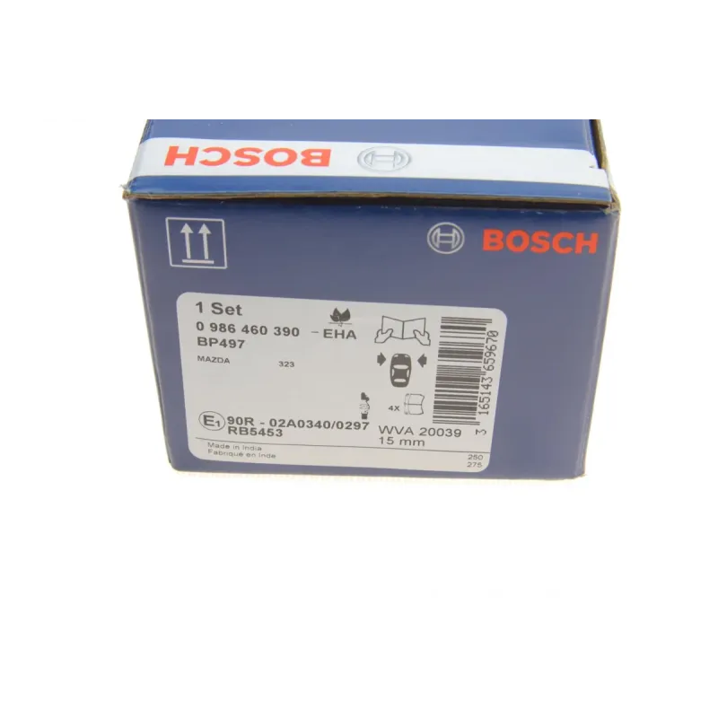 Колодки гальмівні передні BOSCH 0 986 460 390 для Mazda 323 III (BF) 1985-1990, 91.7x64.1 мм