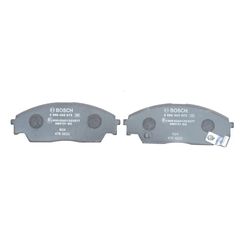 Колодки гальмівні передні BOSCH 0 986 460 972 для Honda Civic, CRX 1987-1995, 124x49.1x15 мм