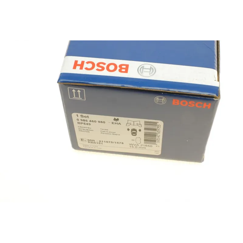 Комплект передніх гальмівних колодок BOSCH 0 986 460 980 для Daihatsu Terios, Mitsubishi Lancer 1.3-2.0D 1989-