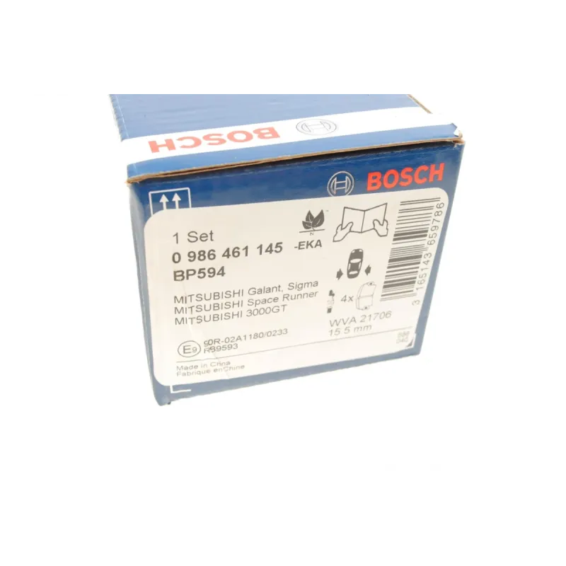 Колодки гальмівні задні BOSCH 0 986 461 145 для Mitsubishi Lancer V-VII 1994-2013, Galant VII 1992-1996