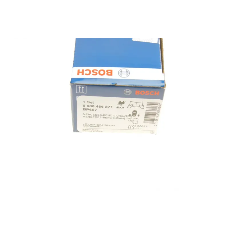 Колодки гальмівні задні BOSCH 0 986 466 871 для Mercedes-Benz C-Class W202, E-Class W124, 61.7x54.2x14.9 мм