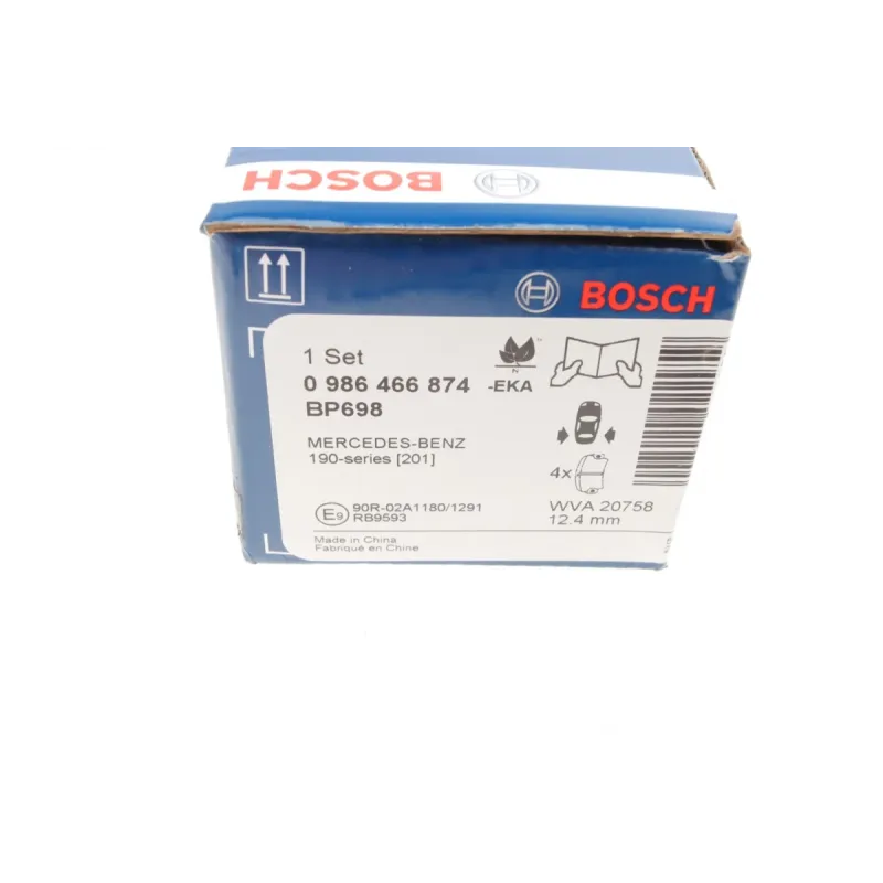 Колодки гальмівні задні BOSCH 0 986 466 874 для Mercedes-Benz 190 (W201) 1982-1993, 61.7x54.2x12.9 мм