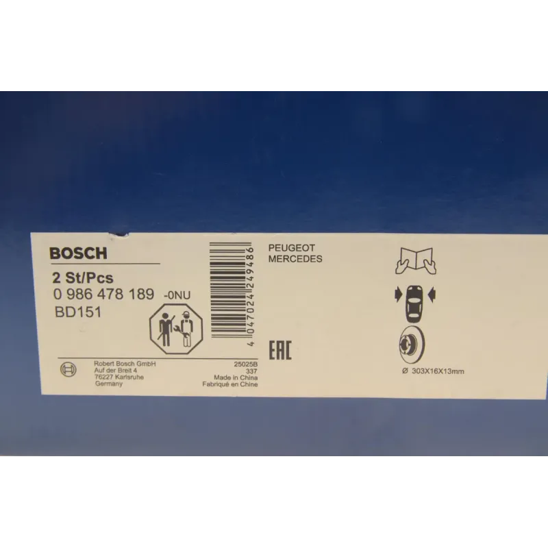 Диск гальмівний (передній) MB G-class (W460/W461/W463) 90- (303x16)