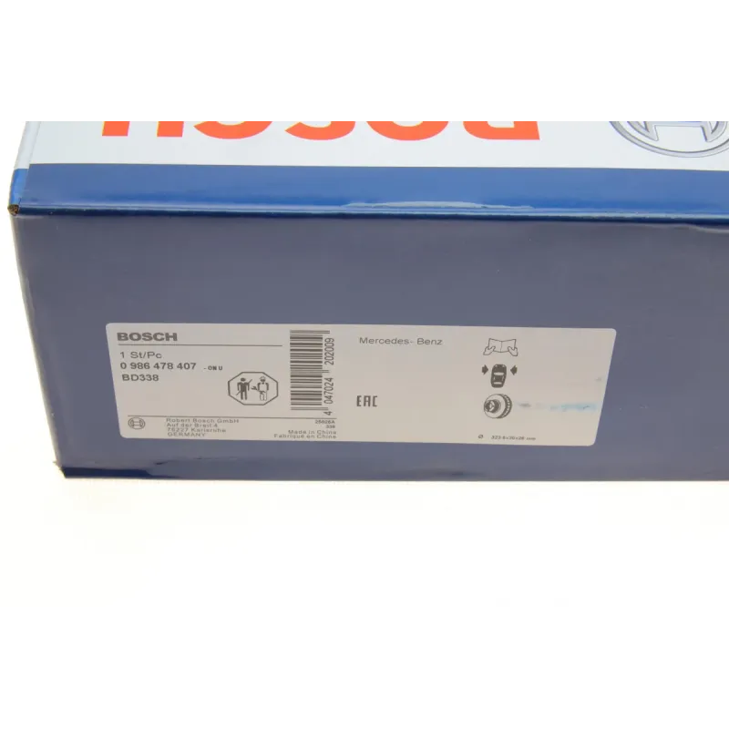 Диск гальмівний передній BOSCH 0 986 478 407 для Mercedes-Benz T2/LN1 Vario 17.5