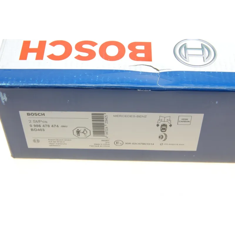 Диск гальмівний передній BOSCH 0 986 478 474 для Mercedes-Benz A-Class W168 1999-2004, 275.9x22 мм